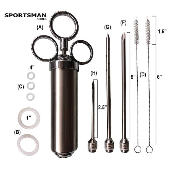 Heavy duty 304 Stainless Steel Meat Injector Kit with 2-oz Large Capacity  Barrel with 3 commercial Marinade Needles : Home & Kitchen 