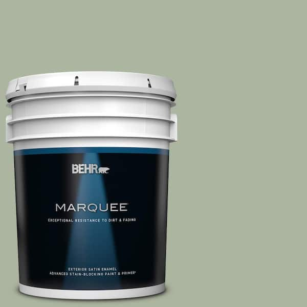 BEHR MARQUEE 5 gal. #430E-3 Laurel Mist Satin Enamel Exterior Paint & Primer