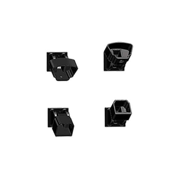 Weatherables Classic Black Aluminum Adjustable Stair Bracket Kit (4-Piece)