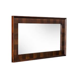 Cid 32 in. W x 43 in. H Rectangle Molded Classic Wood Frame Dark Dual Tone Brown Wall Mirror