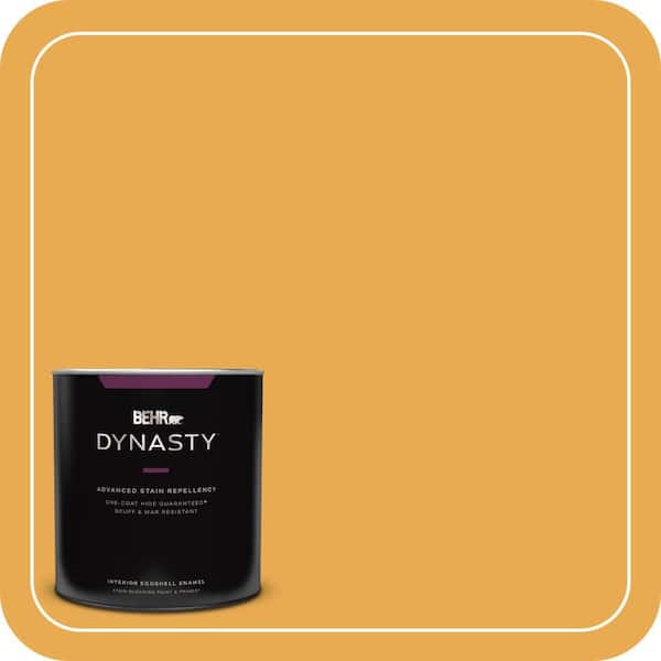 BEHR DYNASTY 1 qt. #BIC-43 Optimist Gold Eggshell Enamel Interior Stain-Blocking Paint and Primer