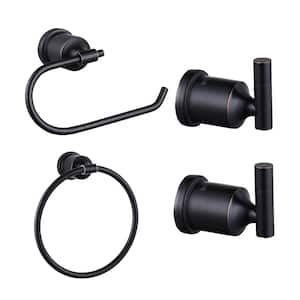 Oil Rubbed Bronze 4 -Piece Bath Hardware Set with Mounting Hardware in Stainless Steel