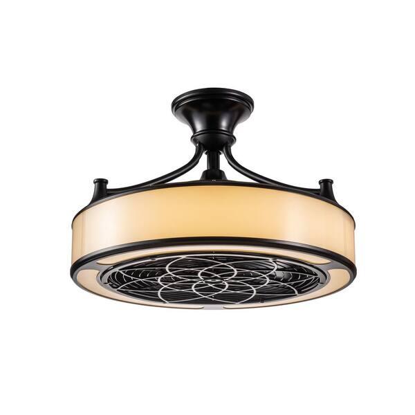 Damp Outdoor/Indoor 22" Fancy Ceiling Fan Remote Unique Chandelier Drum Light 