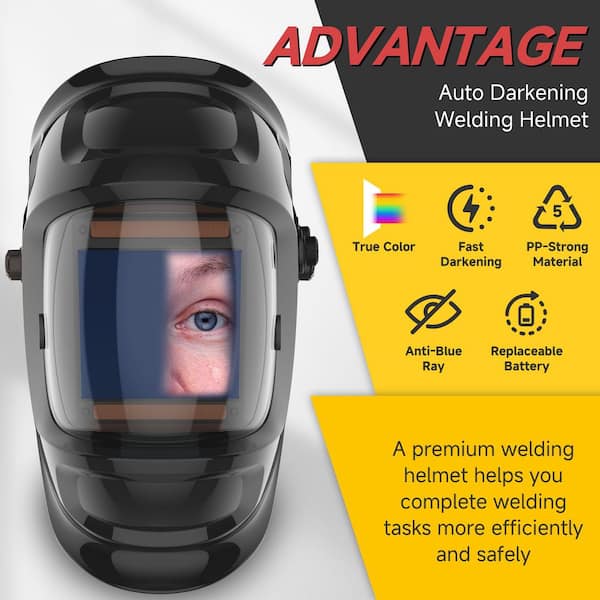 Auto-Darkening True Color Welding Helmet with 4 Arc Sensors