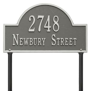 Arch Marker Standard Pewter/Silver Lawn 2-Line Address Plaque