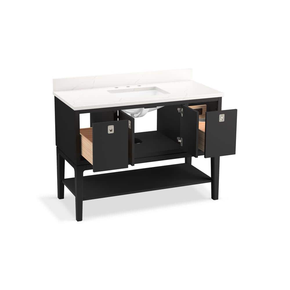 Ferrous Grey 48" Single Sink Freestanding Bathroom Vanity with Quartz Top