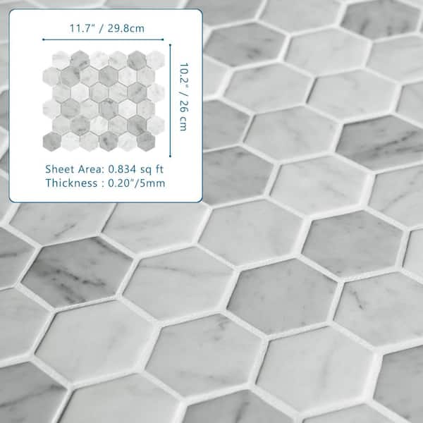 sunwings Concret Green Hexagon 11.7x10.2in. Mosaic Backsplash