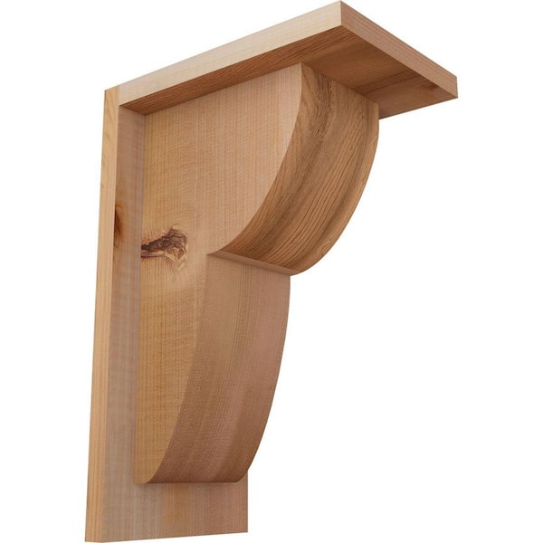 Ekena Millwork 5-1/2 in. x 8 in. x 12 in. Western Red Cedar Crestline Smooth Corbel with Backplate