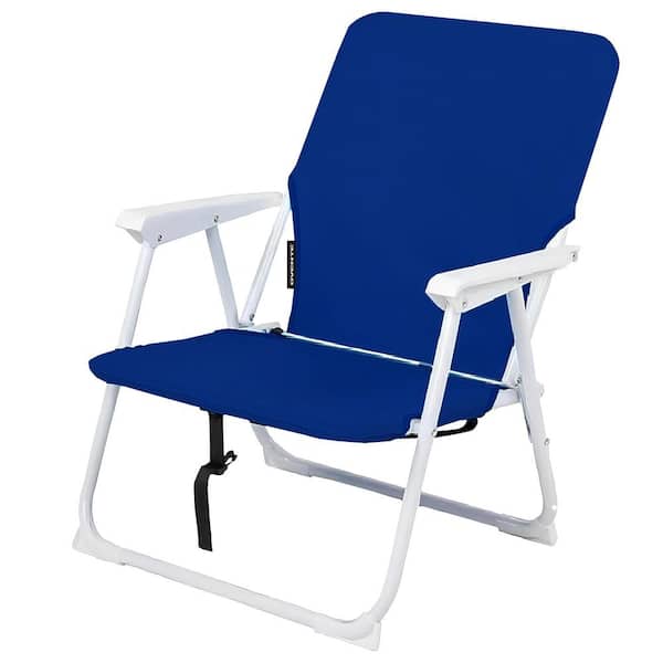 Portable Beach Chair, Lightweight Outdoor Foldable Camping Chair with Ergonomic Seating Design, Armrest, Blue CHR011BL