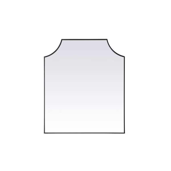 Black 36 in. W x 42 in. H Rectangle Wall Mirror