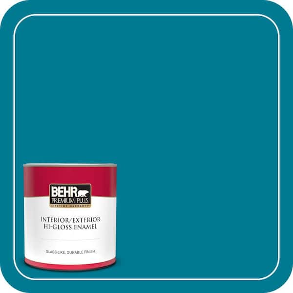 BEHR PREMIUM PLUS 1 qt. #520B-7 Havasu Hi-Gloss Enamel Interior/Exterior Paint & Primer