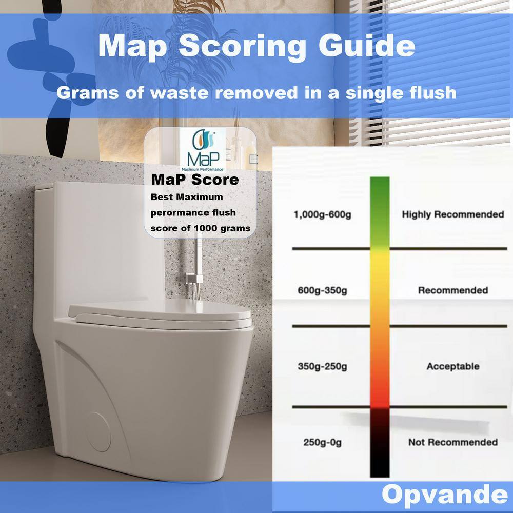 Glossy White Ceramic Dual Flush Elongated One-Piece Toilet