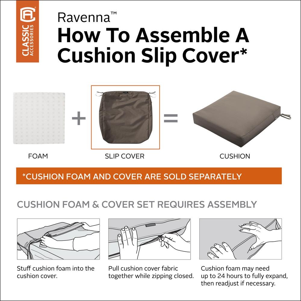 Ravenna Space-Themed Square Outdoor Chair Cushion, Dark Taupe