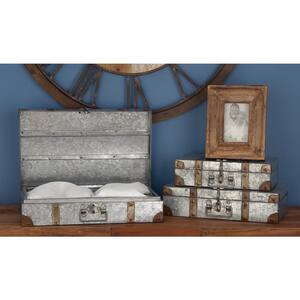 Gray Metal Farmhouse Decorative Box (Set of 3)