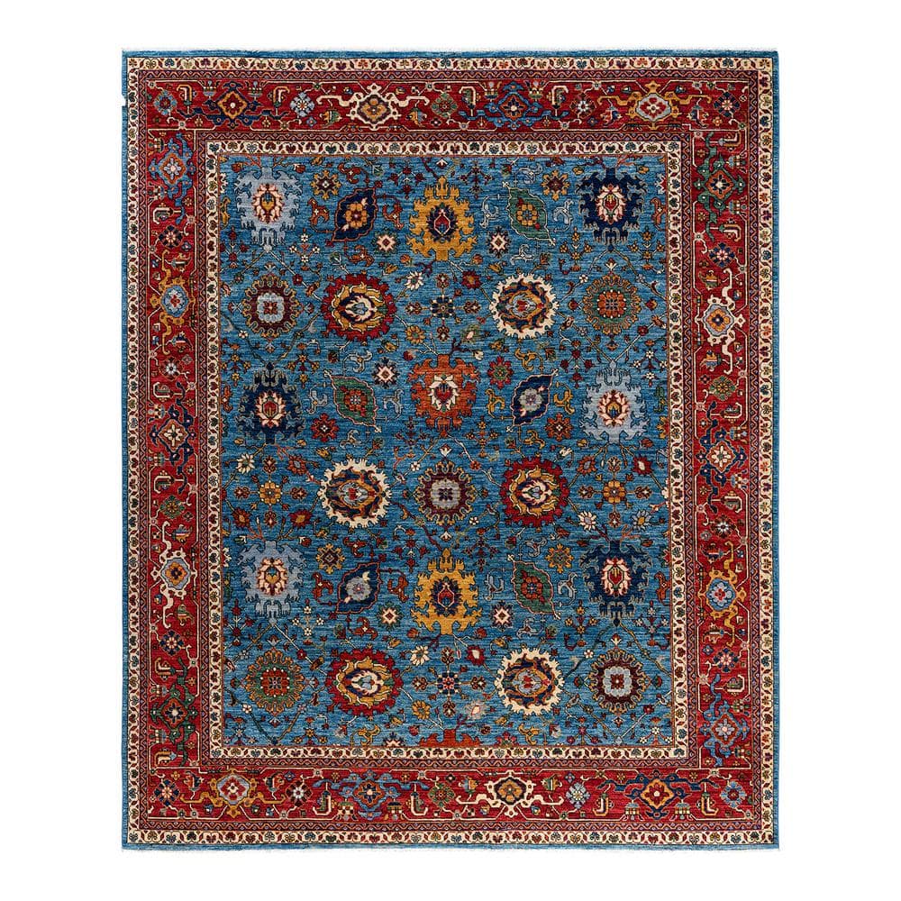 Serapi Light Blue 8 ft. x 10 ft. Tribal Wool Indoor Area Rug price history on PriceWatchPro