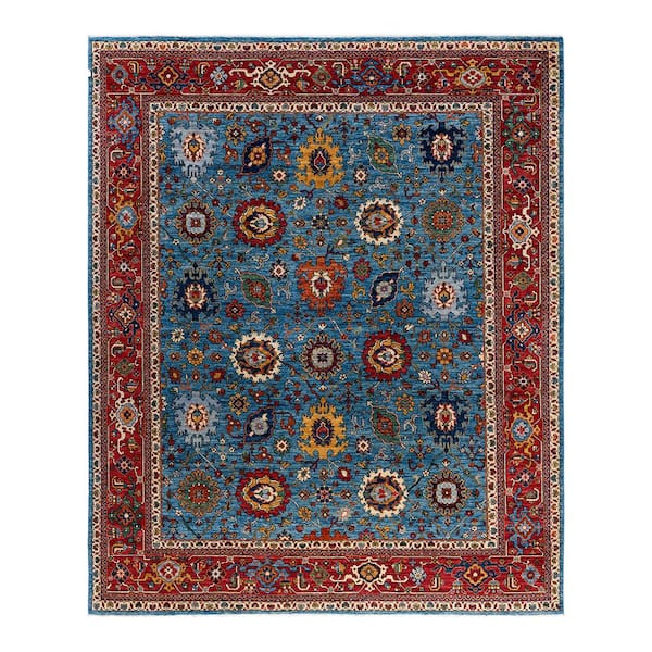 Solo Rugs Serapi Light Blue 8 ft. x 10 ft. Tribal Wool Indoor Area Rug