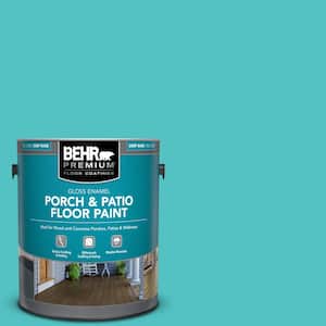 1 gal. #500B-4 Gem Turquoise Gloss Enamel Interior/Exterior Porch and Patio Floor Paint