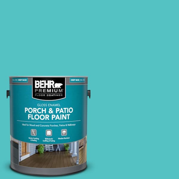 BEHR PREMIUM PLUS 1 gal. #500B-4 Gem Turquoise Flat Exterior Paint