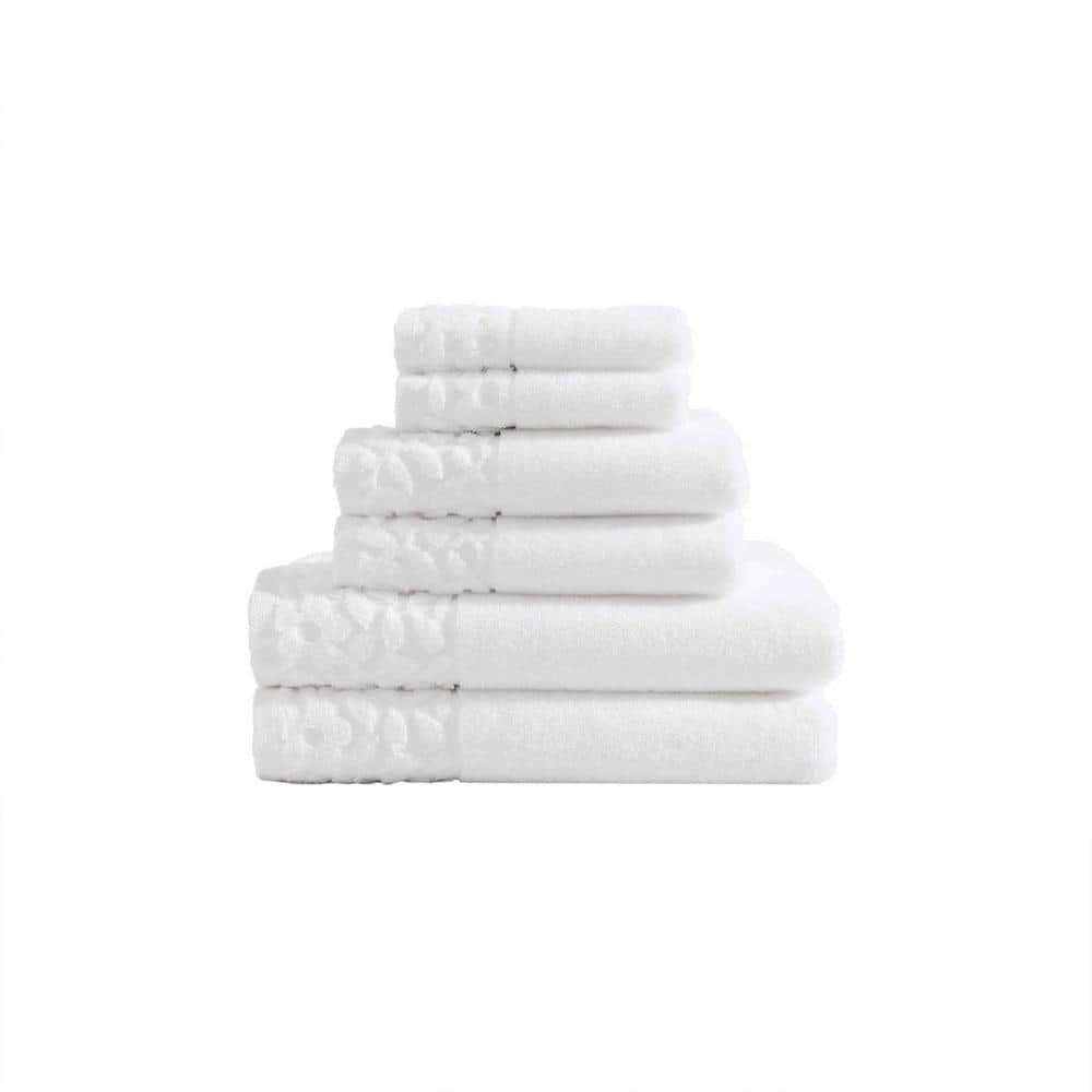 Luxurious White Cotton 6-Piece Towel Set