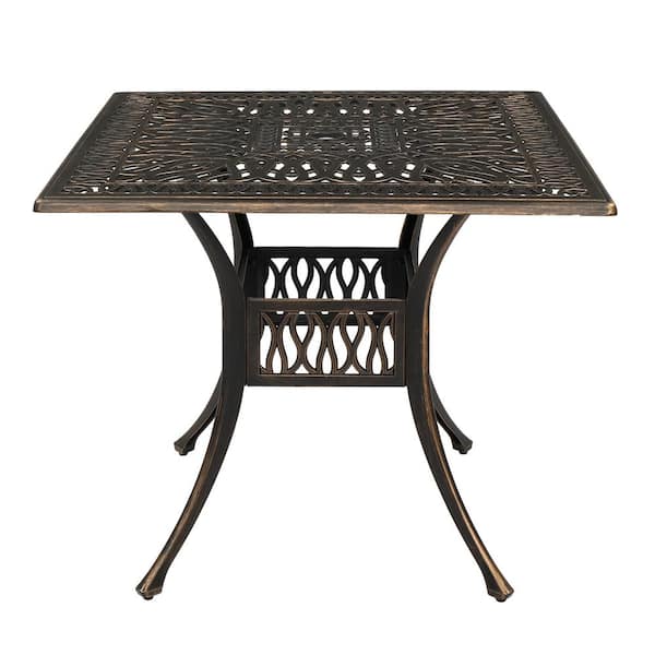 Karl home Square Bronze Metal Outdoor Dining Table