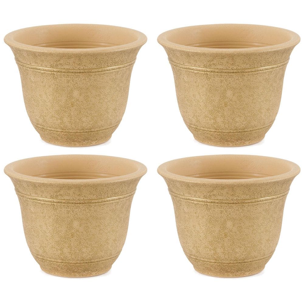 Sierra 10 Inch Round Garden Planter Pot, Arizona Sand (4 Pack) price history on PriceWatchPro