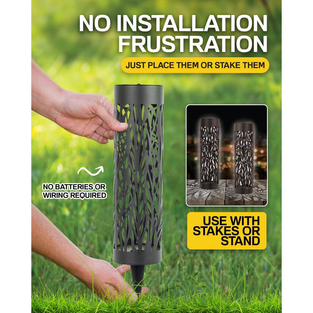 Black Matte Stainless Steel Solar LED Pathway Lights Multipack