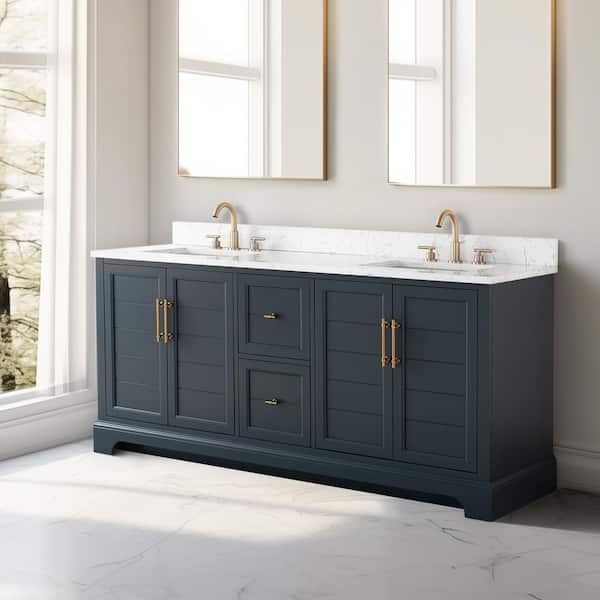 Vanity Art 72 in. W x 22 in. D x 34.5 in. H Double Sink Vintage