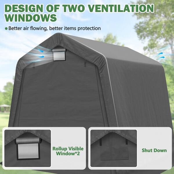 COVERONICS 8 ft. x 8 ft. Outdoor Storage Shed-Heavy Duty Storage