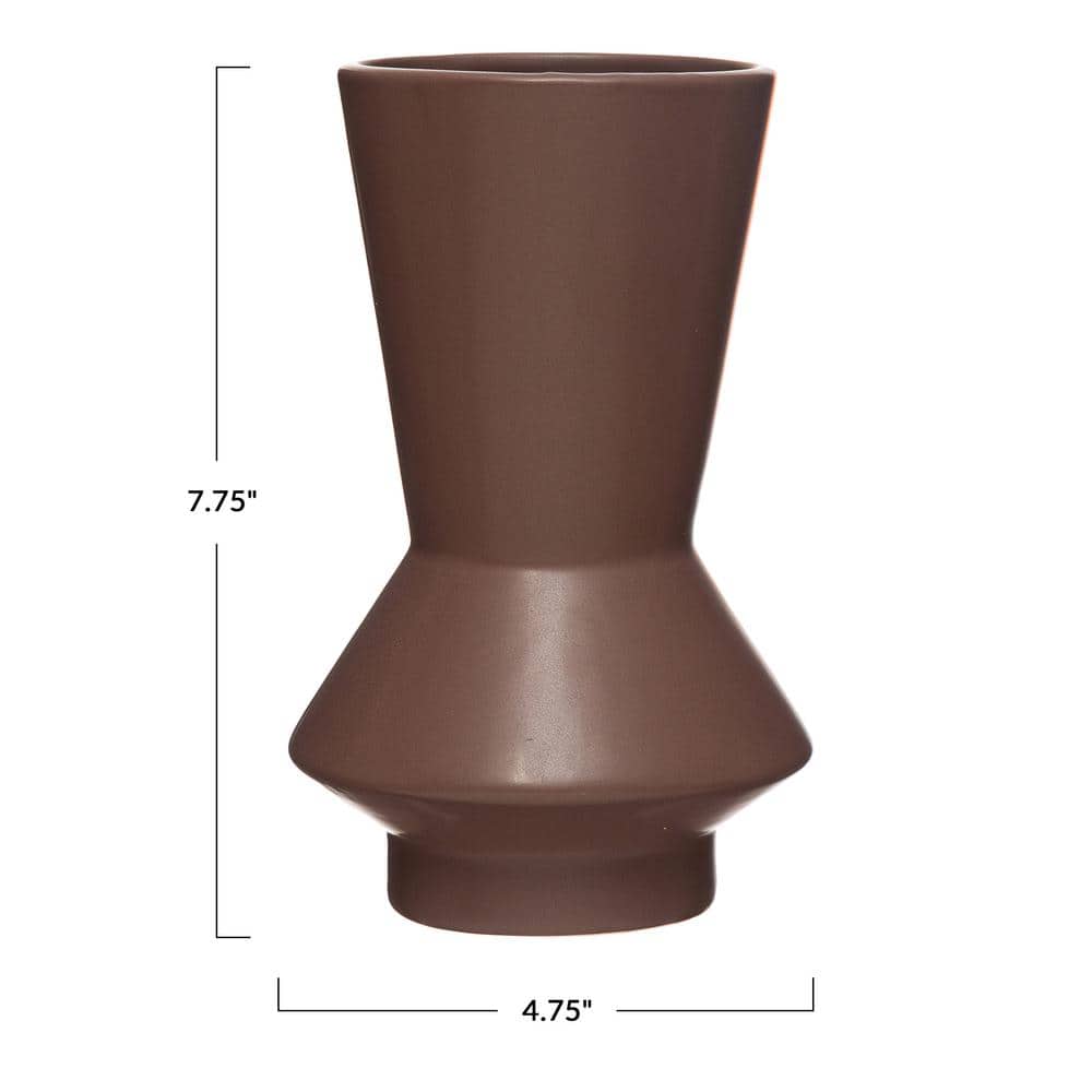 Eggplant Ceramic Hourglass Table Vase
