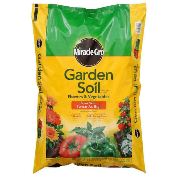 Miracle Gro 1 Cu Ft Garden Soil For Flowers And Vegetables The Home Depot