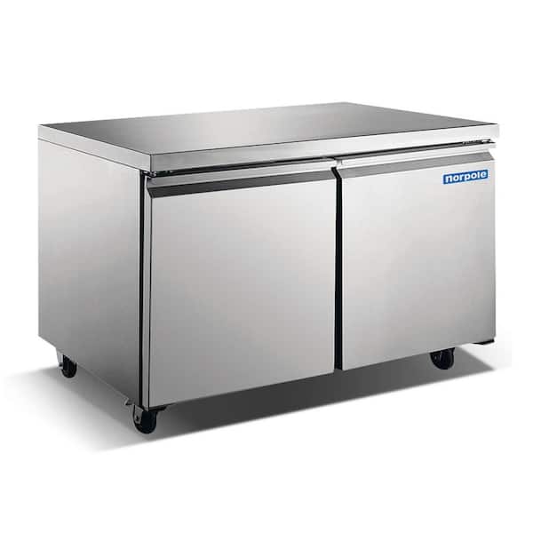 Norpole 60 in. W 15 cu. ft. Commercial Undercounter Freezerless Refrigerator in Stainless Steel