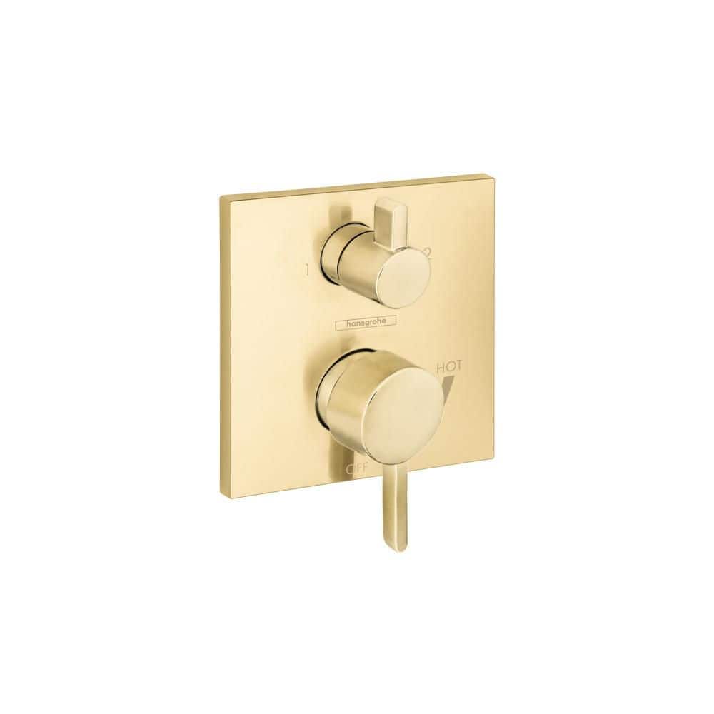 Hansgrohe Ecostat Wall Mount Shower Trim Kit in Brushed Gold Optic