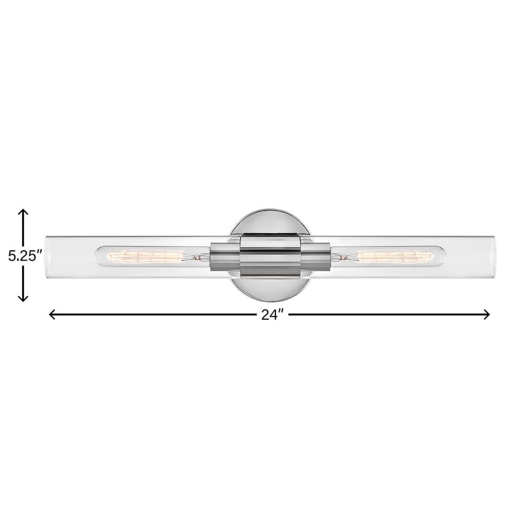 Shea 24" Chrome Vanity Light with Clear Glass Shades