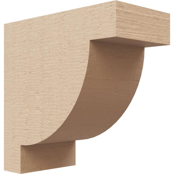 Ekena Millwork 3 in. x 6 in. x 6 in. Series 1 Classic Alpine Rough Cedar Woodgrain Timberthane Polyurethane Corbel, Primed Tan