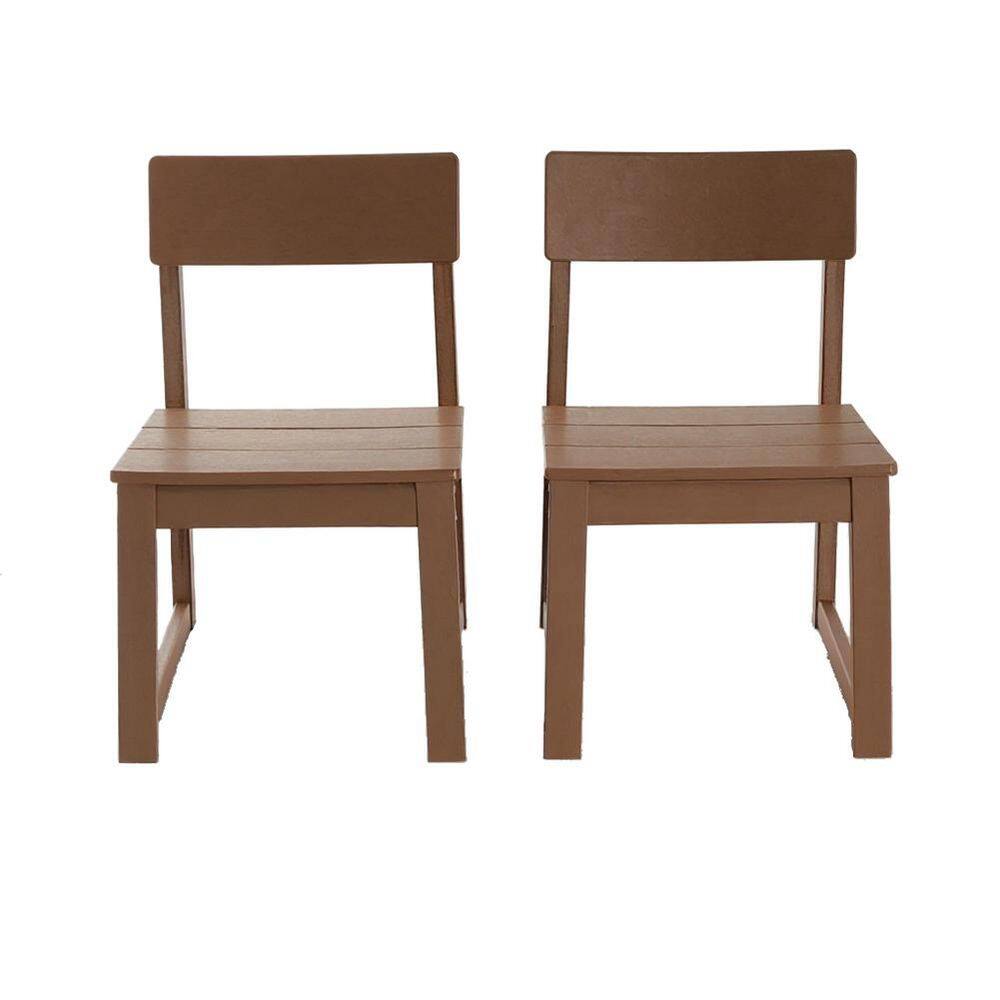 2-Piece Brown HDPE Plastic Outdoor Lounge Chair Armless Chairs with backres price history on PriceWatchPro