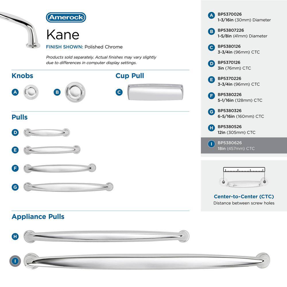 Polished Chrome 18" Modern Appliance Pull with Mounting Hardware