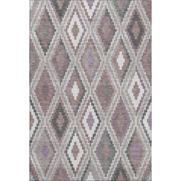 Mayfield Premium Machine Washable Abstract AMF2331 Blush 10 ft. x 14 ft. Area Rug