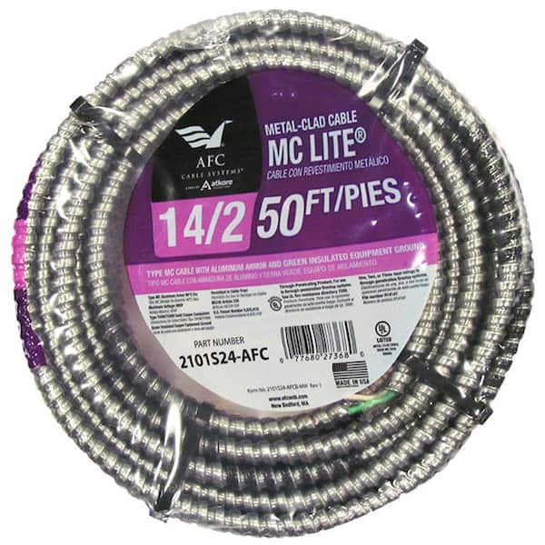 AFC Cable Systems 14/2 x 50 ft. Solid MC Lite Cable