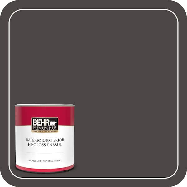 BEHR PREMIUM PLUS 1 qt. #780F-7 Stealth Jet Hi-Gloss Enamel Interior/Exterior Paint & Primer