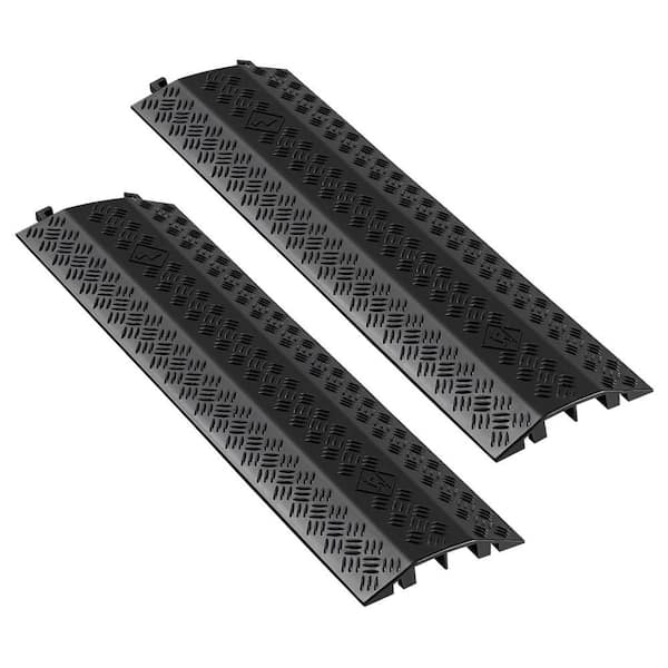 Drop Over Cable Cover for High Walking Traffic Areas, Home, Office, Warehouse, Heavy Duty Cable Protector Ramp (2-Pack)