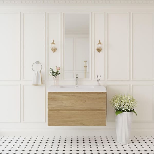 Abruzzo Angela 36 in. W x 18.7 in. D x 20.5 in. H Wall Mounted