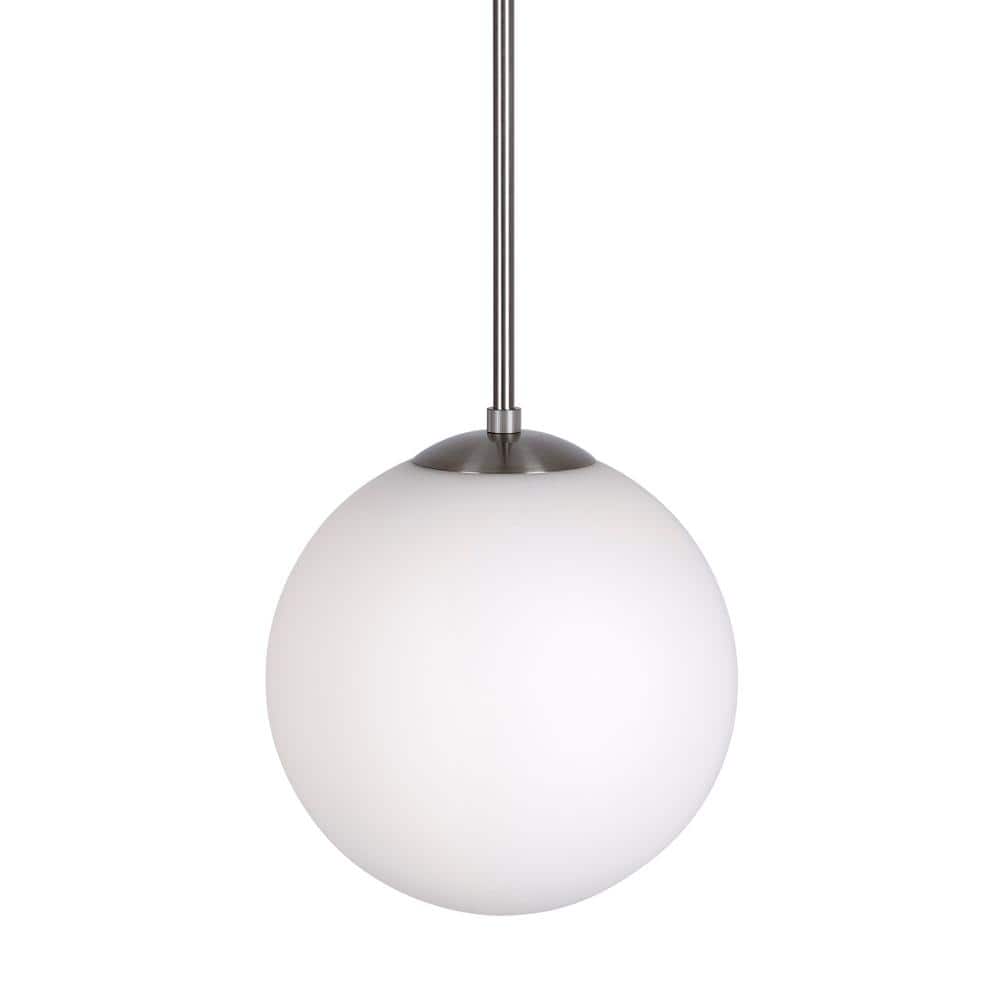 Selene Brushed Nickel Mini Globe Pendant Light with Opal Glass Shade