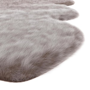 Gloss Brown Faux Fur 6 ft. x 7.5 ft. Area Rug