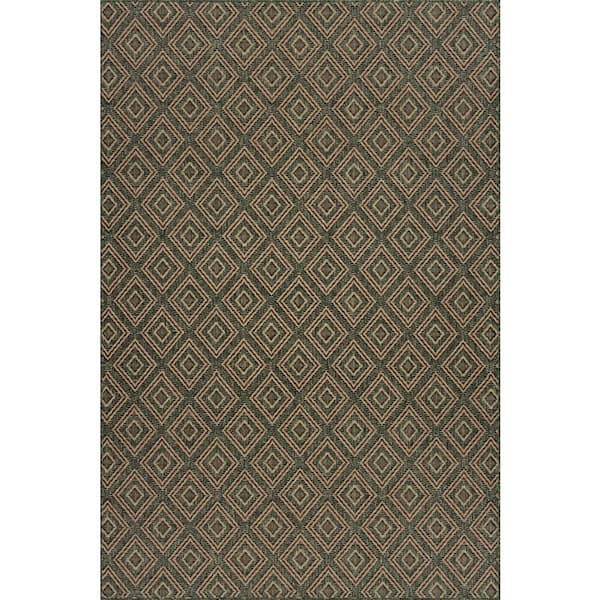 Sorisse Diamond Green 6.7 X 9 ft. Outdoor Area Rug