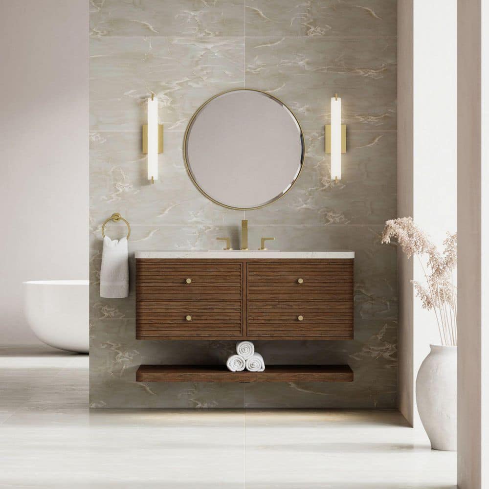 Allamari 48.0 in. Single Bath Vanity in Sable with Siberian Quartz Top price history on PriceWatchPro