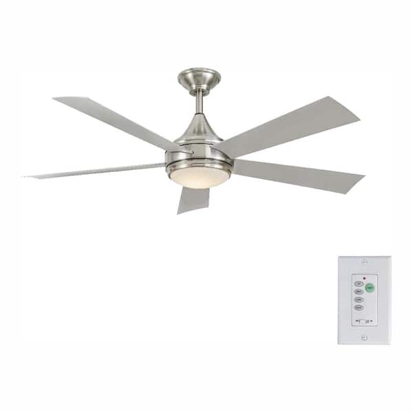 Home Decorators Collection Hanlon 52 in. Indoor/Outdoor Wet Rated Stainless Steel Ceiling Fan with Integrated LED and Wall Control Included