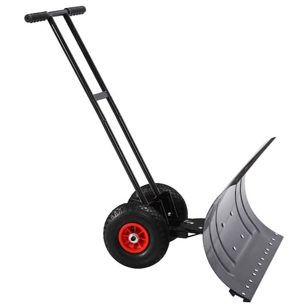 41 in. Metal Dual-Bar Wheel-Type snow push shovel
