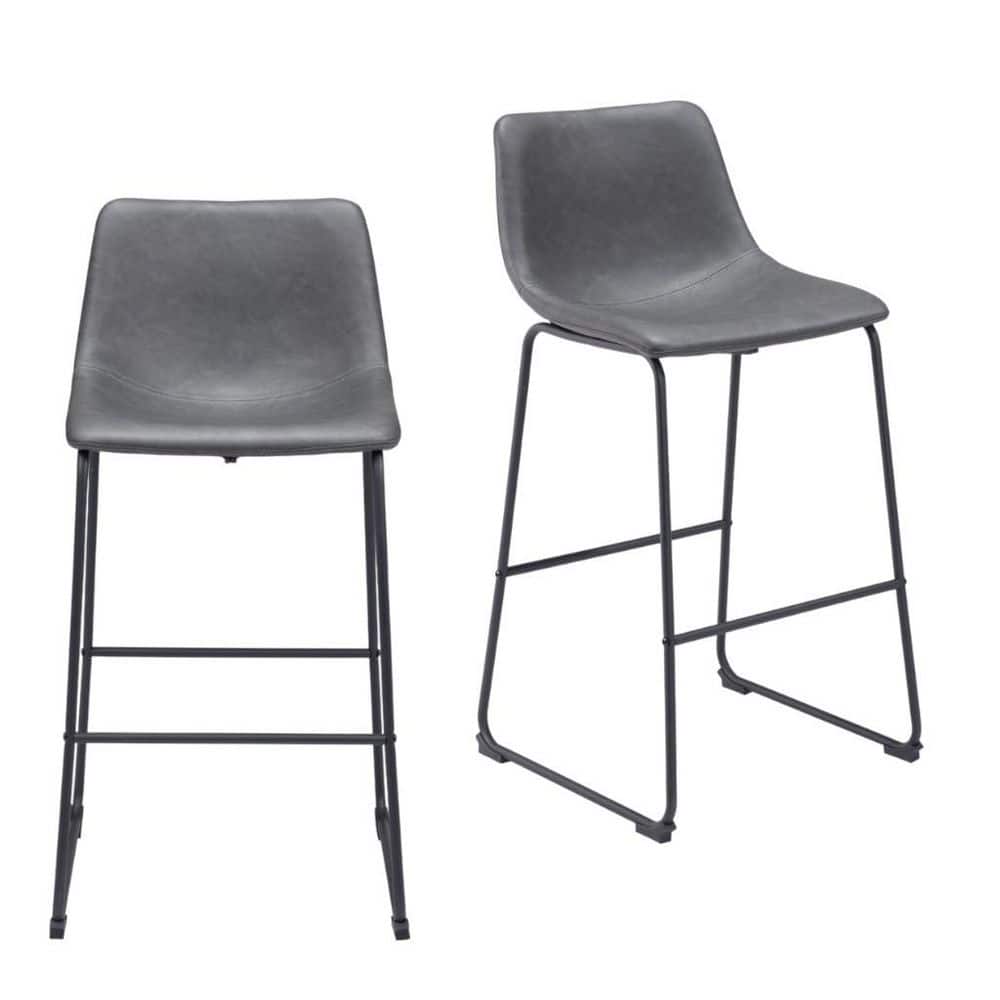 39.40 in. H  Counter Height Steel Bar Stool with Upholstered Seat Set of 2 price history on PriceWatchPro