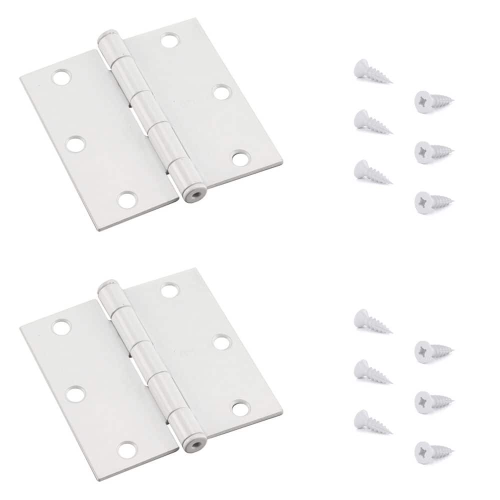 3-1/2 in. x 3-1/2 in. White Full Mortise Butt Hinge with Removable Pin (2-Pack) price history on PriceWatchPro