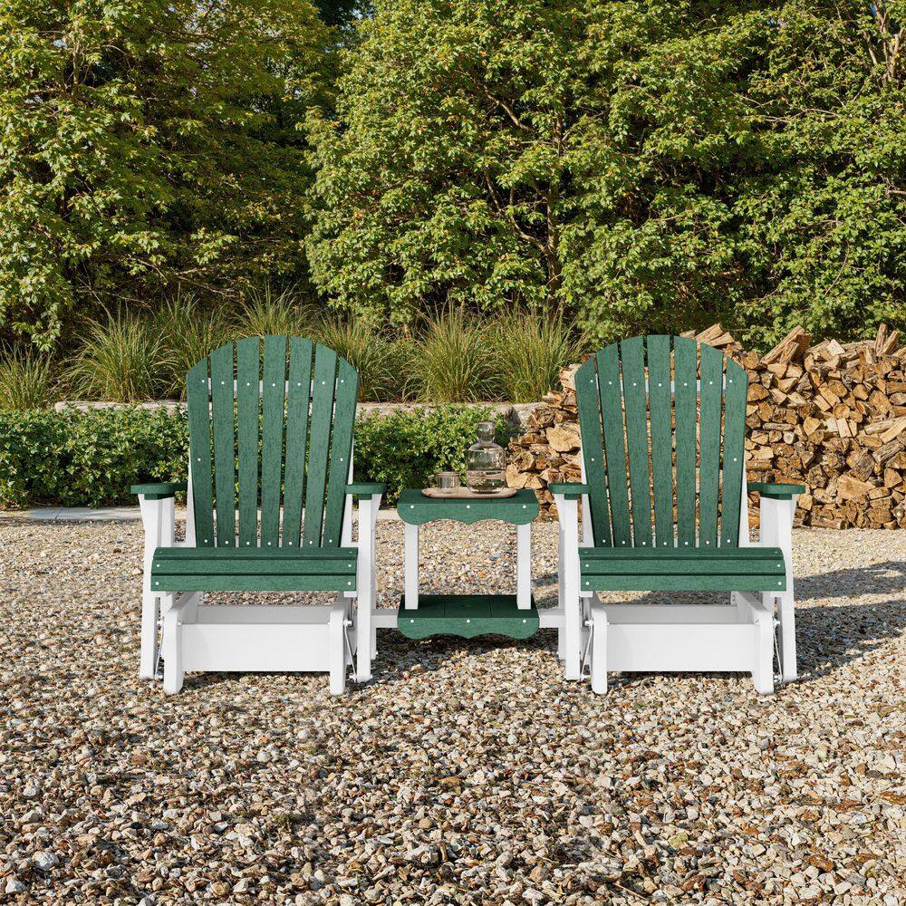 Heritage 2-Person Turf Green and White HDPE Plastic Outdoor Double Rock-A-Tee Glider Set price history on PriceWatchPro